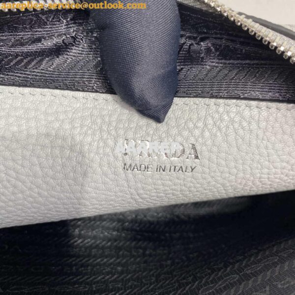 Replica Prada Leather bag with shoulder strap 1BH082 Gray 10