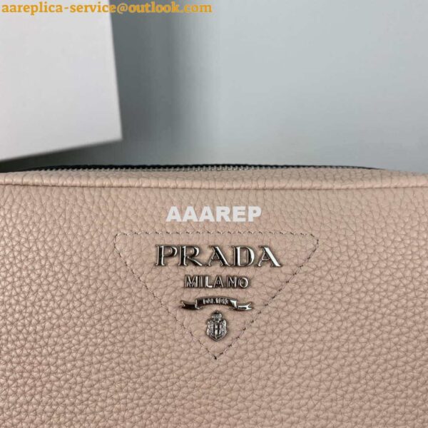 Replica Prada Leather bag with shoulder strap 1BH082 Pink 5