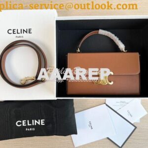 Replica Celine Box Triomphe In Natural Calfskin 199993 Tan