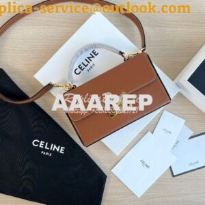 Replica Celine Box Triomphe In Natural Calfskin 199993 Tan 2