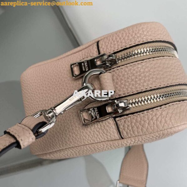 Replica Prada Leather bag with shoulder strap 1BH082 Pink 7