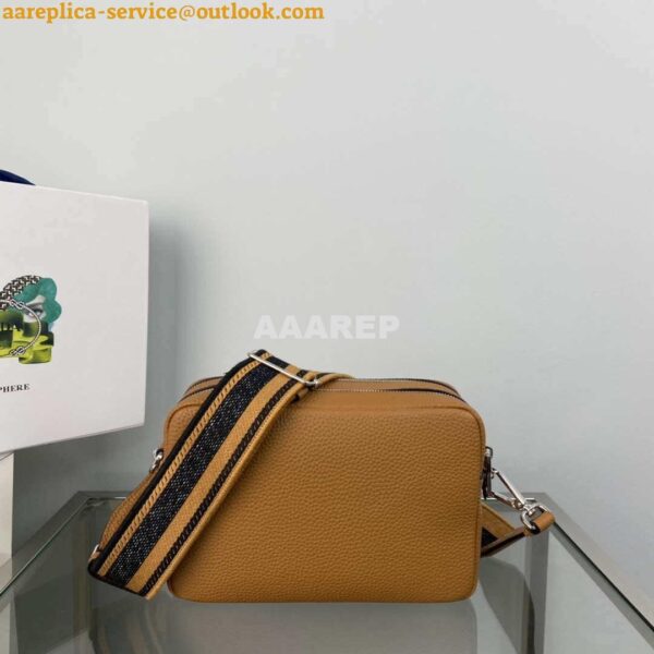 Replica Prada Leather bag with shoulder strap 1BH082 Tan 3