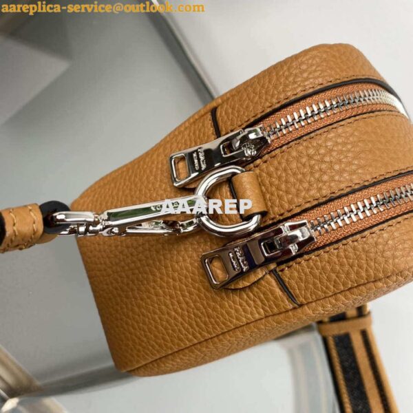 Replica Prada Leather bag with shoulder strap 1BH082 Tan 7