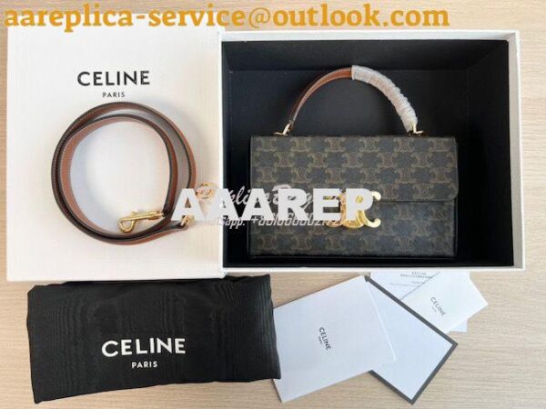 Replica Celine Box Triomphe In Triomphe Canvas And Calfskin 199992 Tan 6