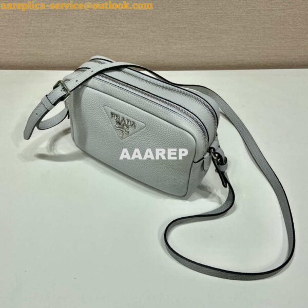 Replica Prada Leather bag with shoulder strap 1BH082 White 3