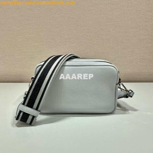 Replica Prada Leather bag with shoulder strap 1BH082 White 5