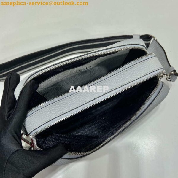 Replica Prada Leather bag with shoulder strap 1BH082 White 9