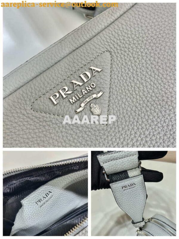 Replica Prada Leather bag with shoulder strap 1BH082 White 10