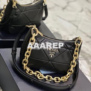 Replica Prada System nappa leather patchwork bag 1BC157 Black