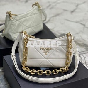 Replica Prada System nappa leather patchwork bag 1BC157 White