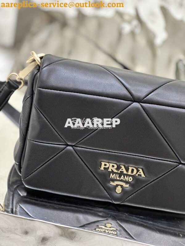 Replica Prada System Nappa Patchwork Shoulder Bag 1BD292 1BD328 Black 18