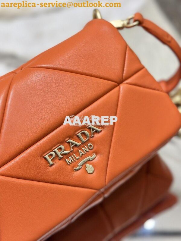 Replica Prada System Nappa Patchwork Shoulder Bag 1BD292 1BD328 Orange 7