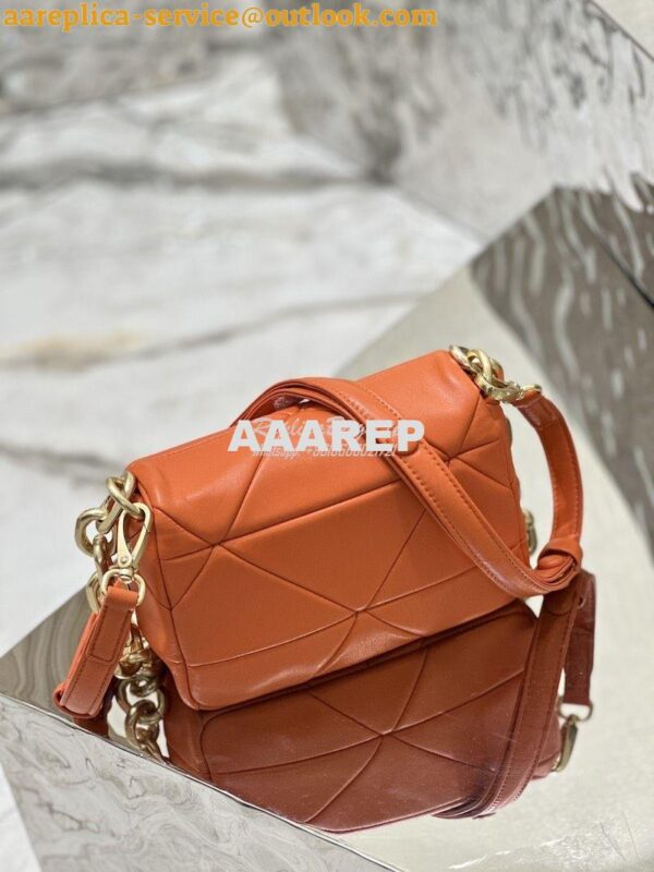 Replica Prada System Nappa Patchwork Shoulder Bag 1BD292 1BD328 Orange 13