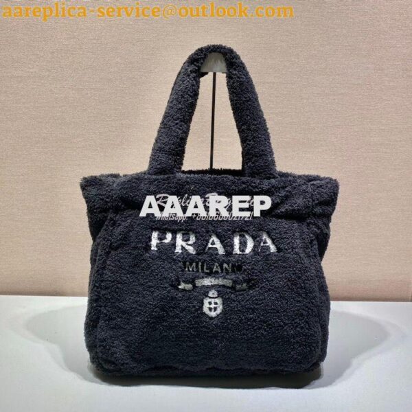 Replica Prada Terry Tote Bag 1BG130 Black 3