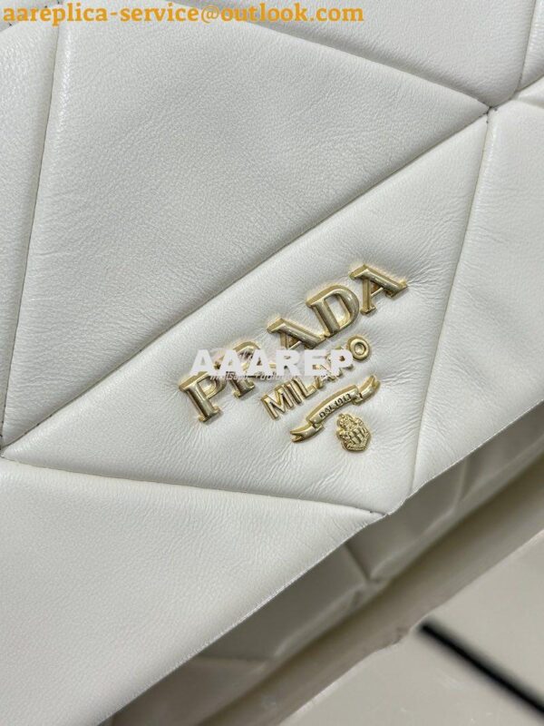 Replica Prada System Nappa Patchwork Shoulder Bag 1BD292 1BD328 White 18