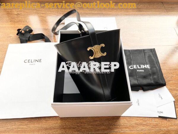 Replica Celine Bucket Triomphe In Shiny Calfskin 199913 Black 3