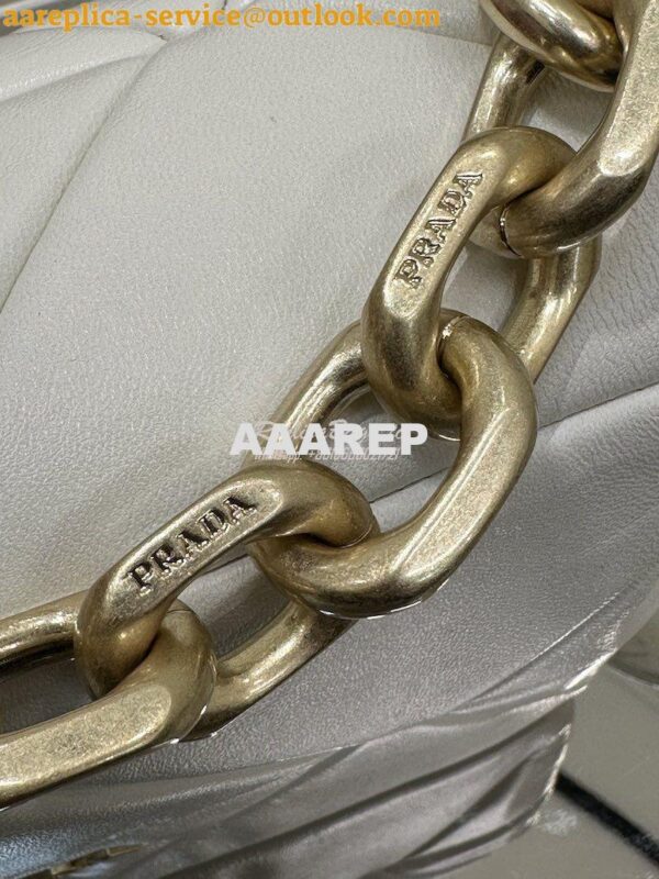 Replica Prada System Nappa Patchwork Shoulder Bag 1BD292 1BD328 White 21