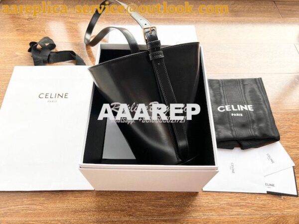 Replica Celine Bucket Triomphe In Shiny Calfskin 199913 Black 4