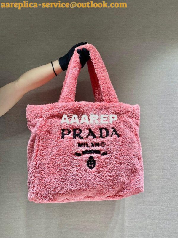 Replica Prada Terry Tote Bag 1BG130 Pink 4