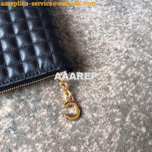 Replica Celine C Charm Pouch In Quilted Calfskin 10B813 Black 4