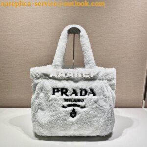 Replica Prada Terry Tote Bag 1BG130 White