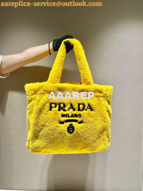 Replica Prada Terry Tote Bag 1BG130 Yellow 4