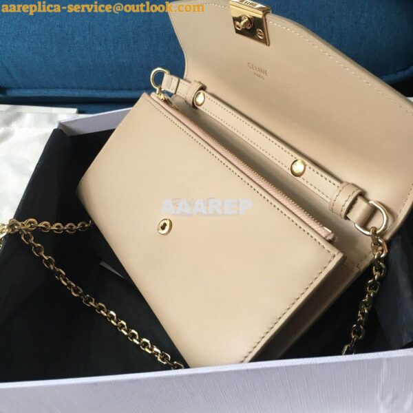 Replica Celine C Wallet On Chain in Smooth Calfskin 10B903 Beige 7