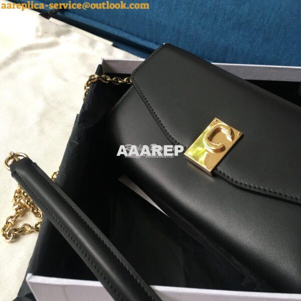 Replica Celine C Wallet On Chain in Smooth Calfskin 10B903 Black 5