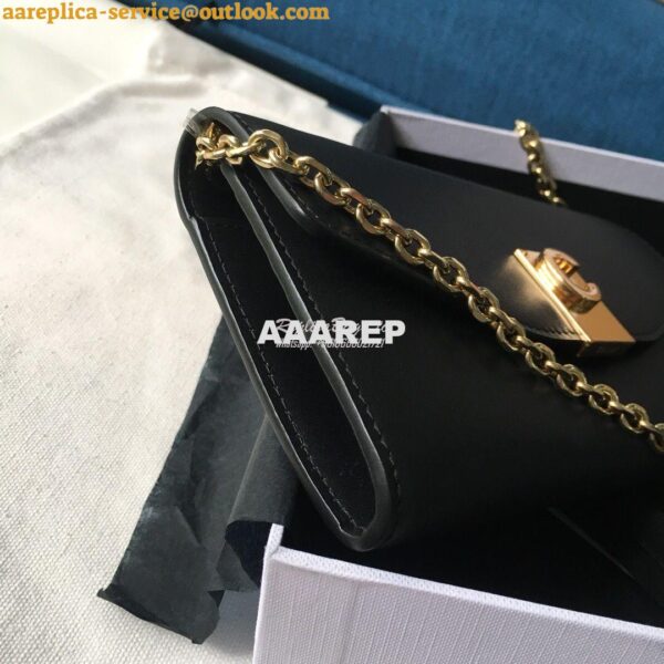 Replica Celine C Wallet On Chain in Smooth Calfskin 10B903 Black 7