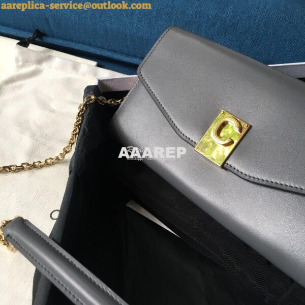 Replica Celine C Wallet On Chain in Smooth Calfskin 10B903 Grey 5