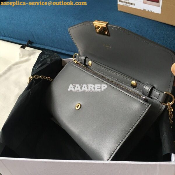 Replica Celine C Wallet On Chain in Smooth Calfskin 10B903 Grey 8