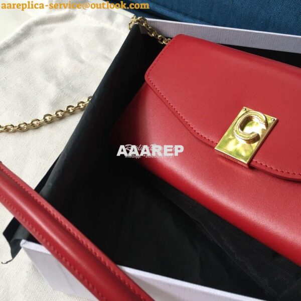 Replica Celine C Wallet On Chain in Smooth Calfskin 10B903 Red 5