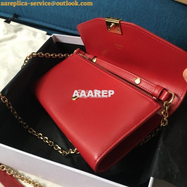 Replica Celine C Wallet On Chain in Smooth Calfskin 10B903 Red 9