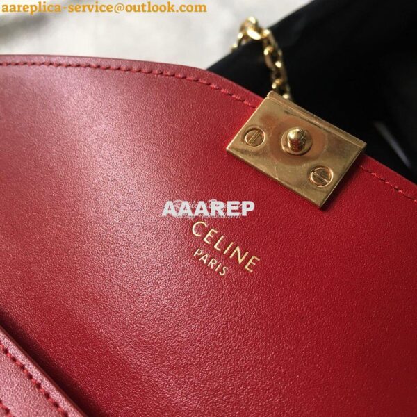 Replica Celine C Wallet On Chain in Smooth Calfskin 10B903 Red 10