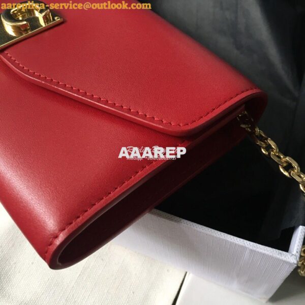 Replica Celine C Wallet On Chain in Smooth Calfskin 10B903 Red 12