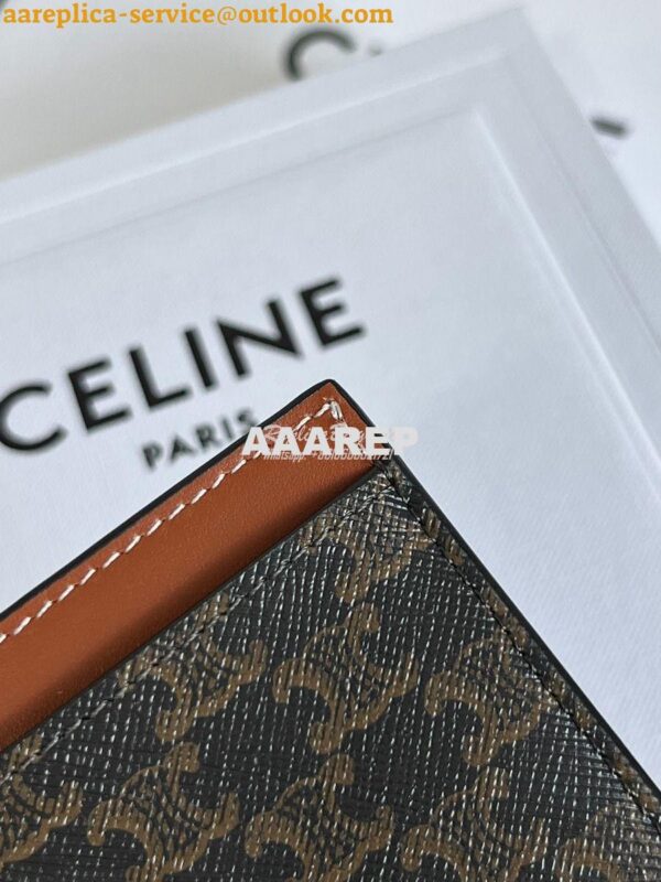 Replica CELINE CARD HOLDER IN TRIOMPHE CANVAS WITH CELINE PRINT TAN 9