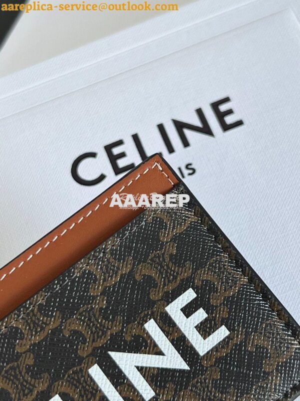 Replica CELINE CARD HOLDER IN TRIOMPHE CANVAS WITH CELINE PRINT TAN 10