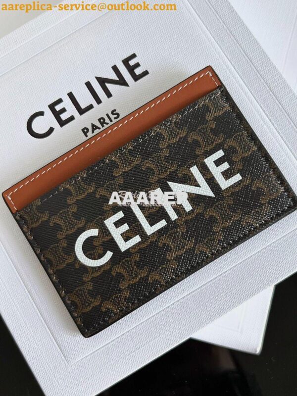 Replica CELINE CARD HOLDER IN TRIOMPHE CANVAS WITH CELINE PRINT TAN 11