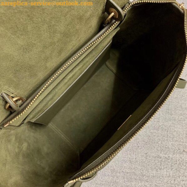 Replica Celine Micro Belt Bag In Army Green Grained Calfskin 5