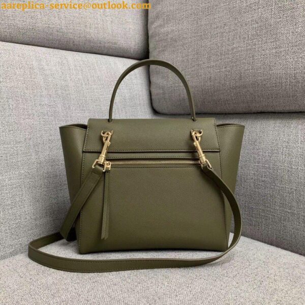 Replica Celine Micro Belt Bag In Army Green Grained Calfskin 6