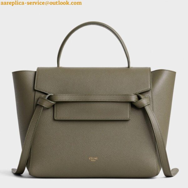 Replica Celine Micro Belt Bag In Army Green Grained Calfskin 8