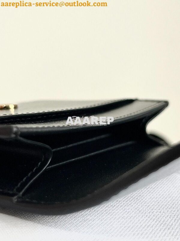 Replica CELINE CARD HOLDER WITH FLAP TRIOMPHE IN SHINY CALFSKIN BLACK 8