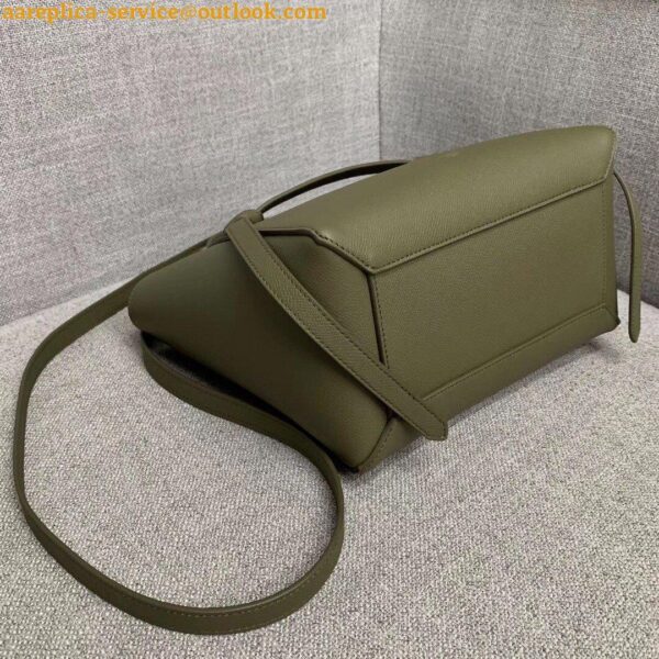 Replica Celine Micro Belt Bag In Army Green Grained Calfskin 11