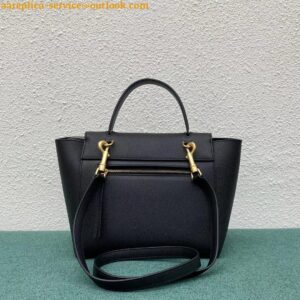 Replica Celine Micro Belt Bag In Black Grained Calfskin