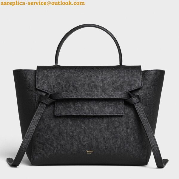 Replica Celine Micro Belt Bag In Black Grained Calfskin 6