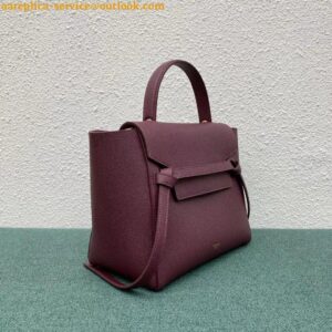 Replica Celine Micro Belt Bag In Bordeaux Grained Calfskin