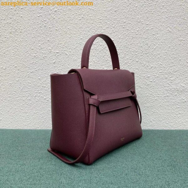 Replica Celine Micro Belt Bag In Bordeaux Grained Calfskin 6