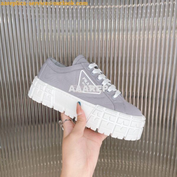 Replica Prada Nylon Gabardine Sneakers 1E260M Grey 3