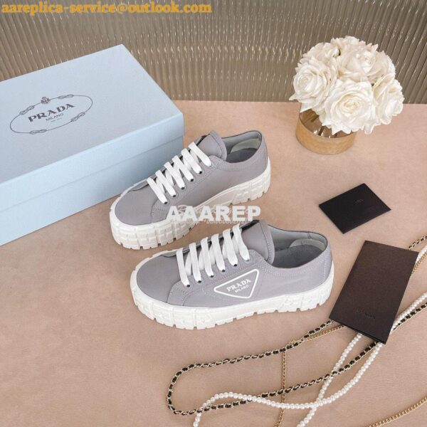 Replica Prada Nylon Gabardine Sneakers 1E260M Grey 5