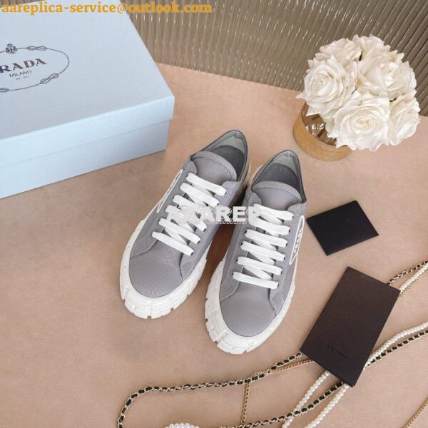 Replica Prada Nylon Gabardine Sneakers 1E260M Grey 6